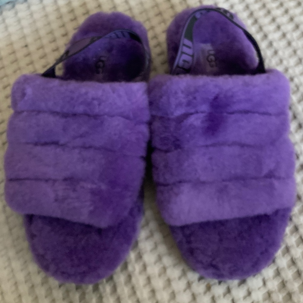 UGG Cozy Purple Fluffy Slippers